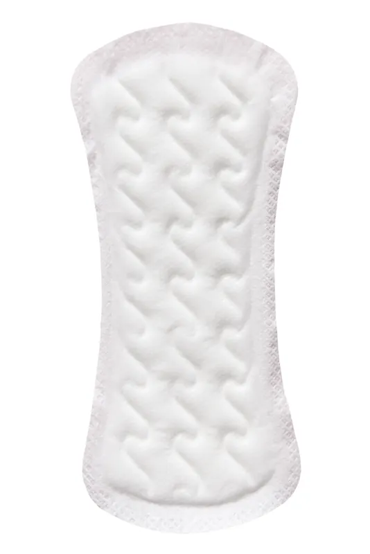 White panty liner on a plain white background
